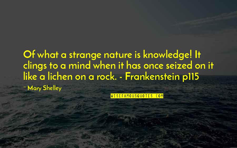 The Rock Leadership Quotes By Mary Shelley: Of what a strange nature is knowledge! It