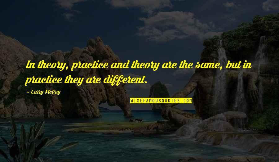 The Rock Lifting Quotes By Larry McVoy: In theory, practice and theory are the same,