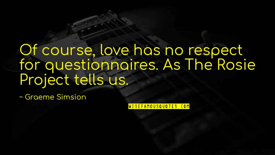 The Rosie Project Quotes By Graeme Simsion: Of course, love has no respect for questionnaires.