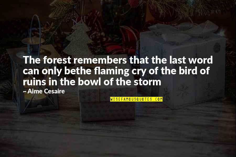 The Ruins Quotes By Aime Cesaire: The forest remembers that the last word can The Ruins Quotes By Aime Cesaire: The forest remembers that the last word can