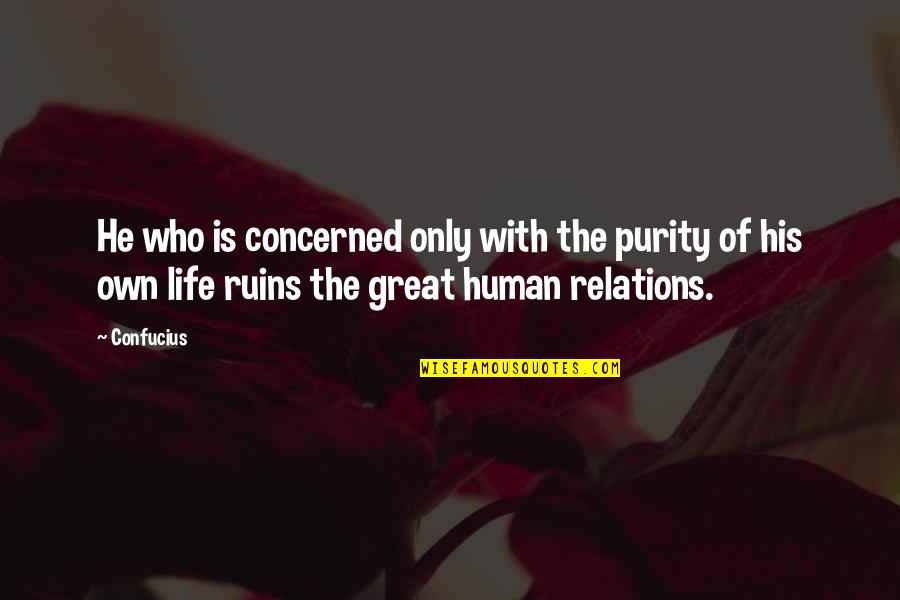 The Ruins Quotes By Confucius: He who is concerned only with the purity The Ruins Quotes By Confucius: He who is concerned only with the purity