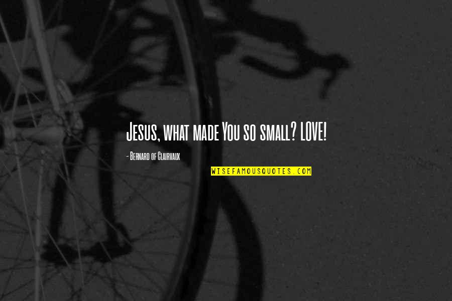 The Sacraments Quotes By Bernard Of Clairvaux: Jesus, what made You so small? LOVE!