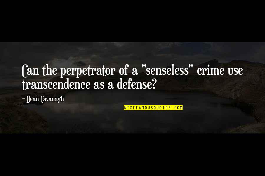 The Sacrifice Of A Mother Quotes By Dean Cavanagh: Can the perpetrator of a "senseless" crime use