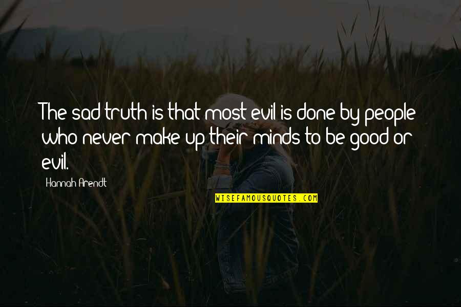 The Sad Truth Is Quotes By Hannah Arendt: The sad truth is that most evil is