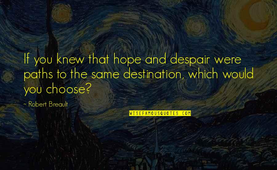 The Same Path Quotes By Robert Breault: If you knew that hope and despair were