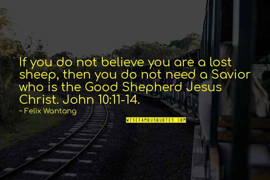 The Savior Quotes By Felix Wantang: If you do not believe you are a