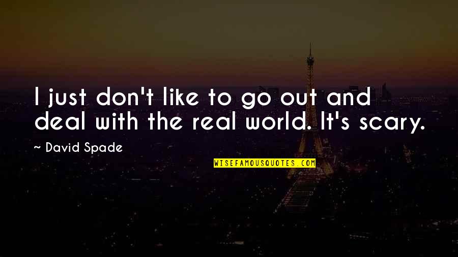The Scary World Quotes By David Spade: I just don't like to go out and
