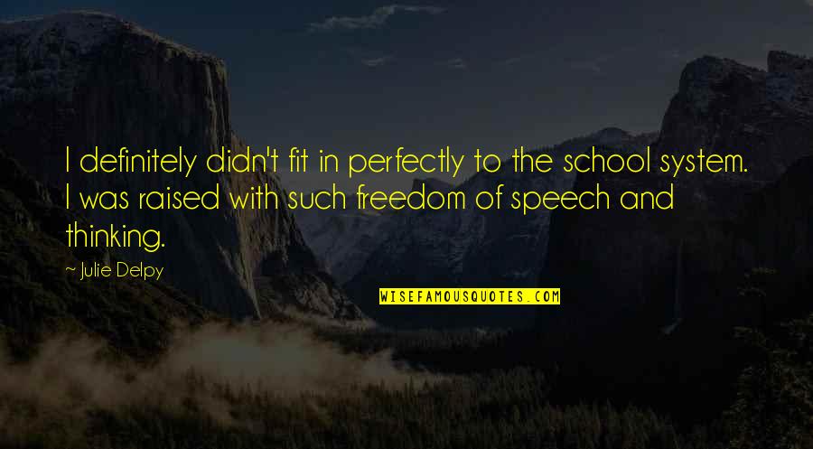 The School System Quotes By Julie Delpy: I definitely didn't fit in perfectly to the The School System Quotes By Julie Delpy: I definitely didn't fit in perfectly to the