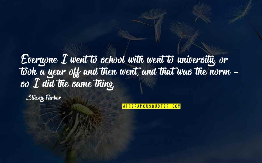 The School Year Quotes By Stacey Farber: Everyone I went to school with went to The School Year Quotes By Stacey Farber: Everyone I went to school with went to