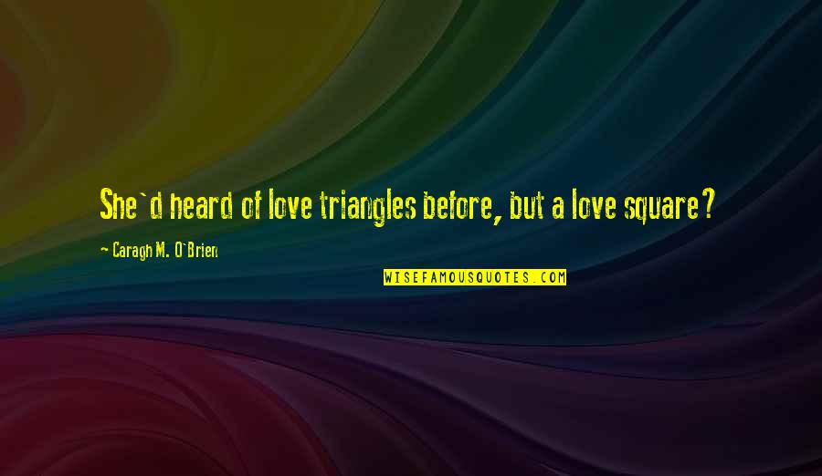 The Scott Brothers Quotes By Caragh M. O'Brien: She'd heard of love triangles before, but a The Scott Brothers Quotes By Caragh M. O'Brien: She'd heard of love triangles before, but a