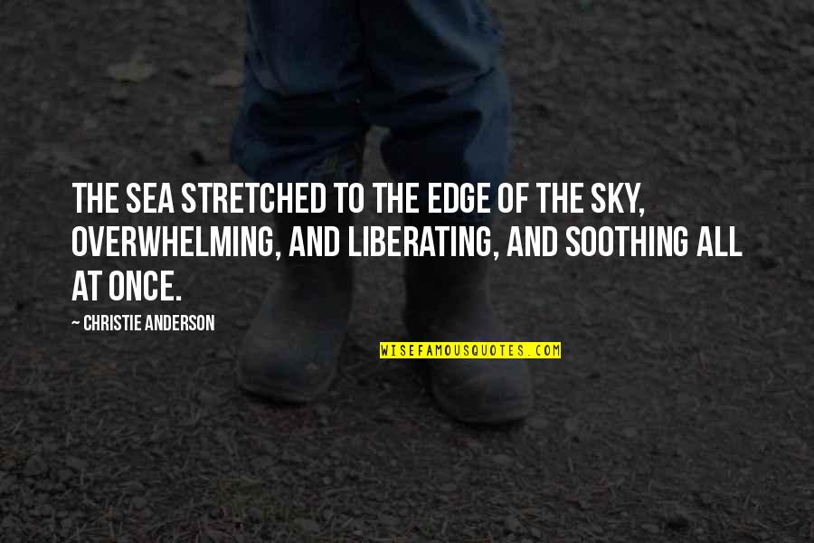 The Sea And Sky Quotes By Christie Anderson: The sea stretched to the edge of the