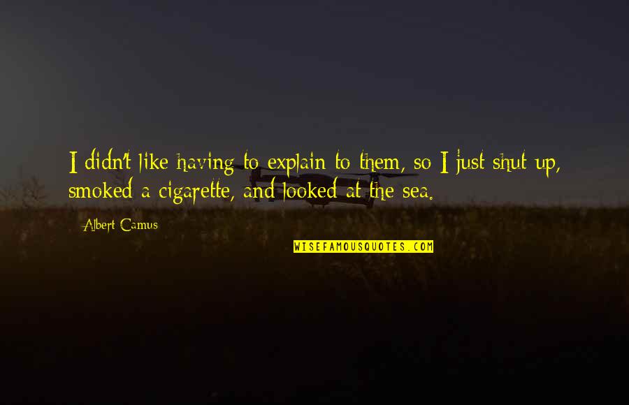 The Sea And The Silence Quotes By Albert Camus: I didn't like having to explain to them,
