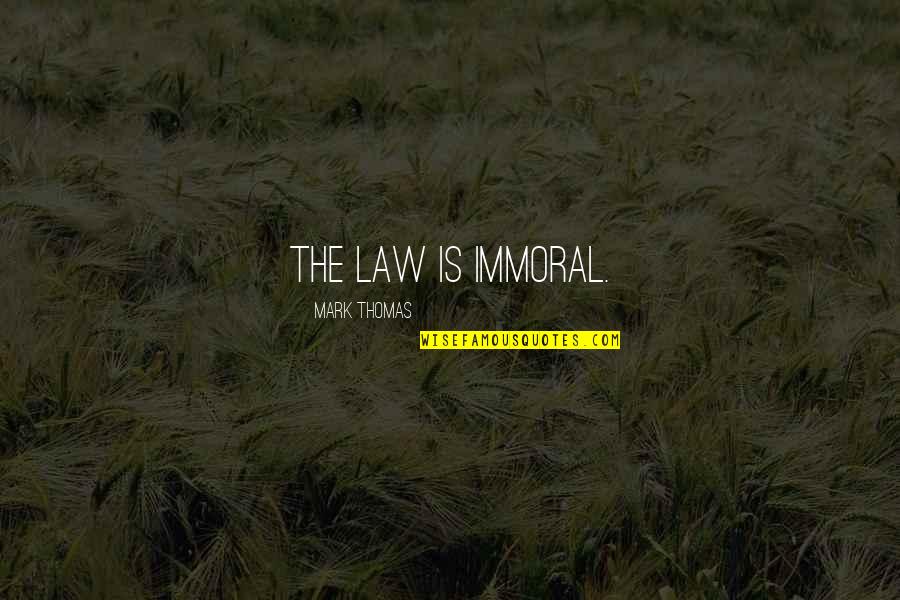 The Sea Ernest Hemingway Quotes By Mark Thomas: The law is immoral. The Sea Ernest Hemingway Quotes By Mark Thomas: The law is immoral.