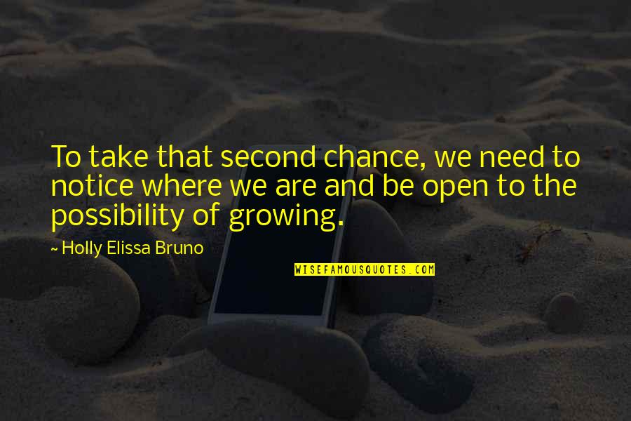 The Second Chance Quotes By Holly Elissa Bruno: To take that second chance, we need to The Second Chance Quotes By Holly Elissa Bruno: To take that second chance, we need to