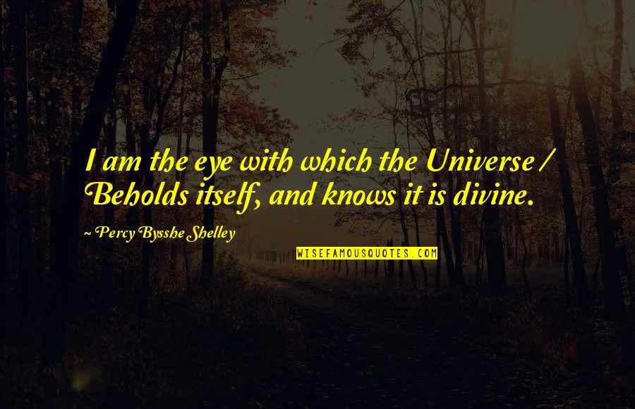 The Secret Daily Teachings Quotes By Percy Bysshe Shelley: I am the eye with which the Universe