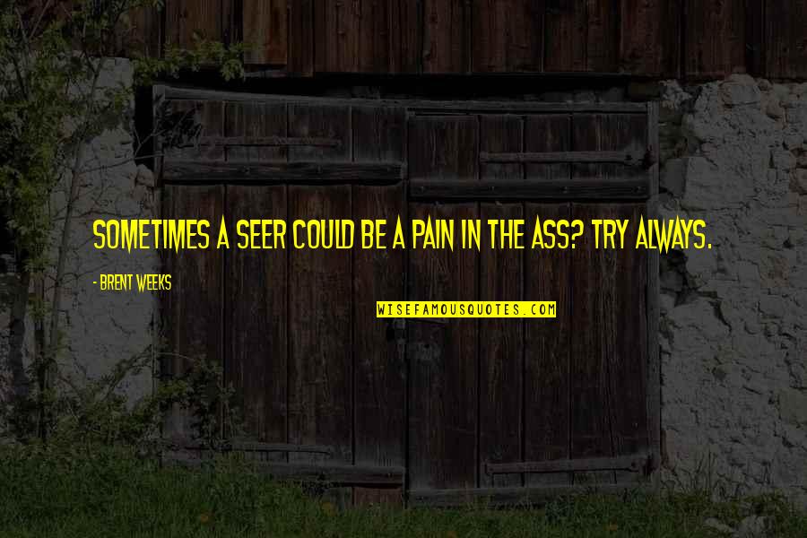 The Seer Quotes By Brent Weeks: Sometimes a seer could be a pain in The Seer Quotes By Brent Weeks: Sometimes a seer could be a pain in