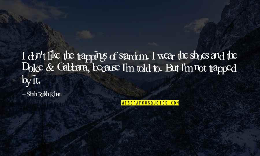 The Shoes I Wear Quotes By Shah Rukh Khan: I don't like the trappings of stardom. I