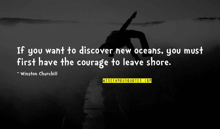The Shore Quotes By Winston Churchill: If you want to discover new oceans, you