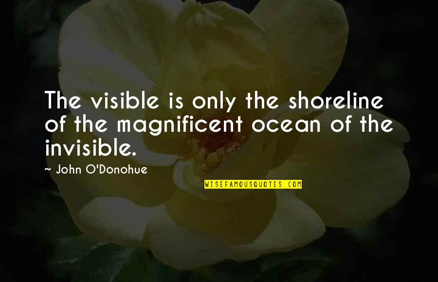 The Shoreline Quotes By John O'Donohue: The visible is only the shoreline of the