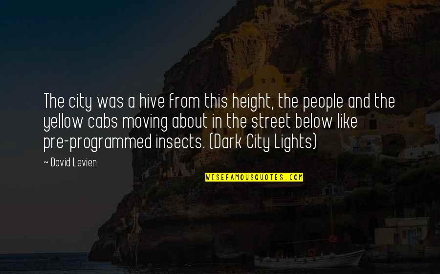 The Short Stories Quotes By David Levien: The city was a hive from this height, The Short Stories Quotes By David Levien: The city was a hive from this height,