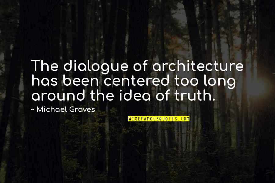 The Silmarils Quotes By Michael Graves: The dialogue of architecture has been centered too