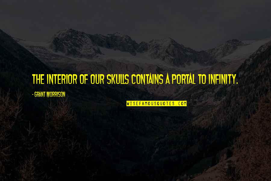 The Skulls Quotes By Grant Morrison: The interior of our skulls contains a portal The Skulls Quotes By Grant Morrison: The interior of our skulls contains a portal