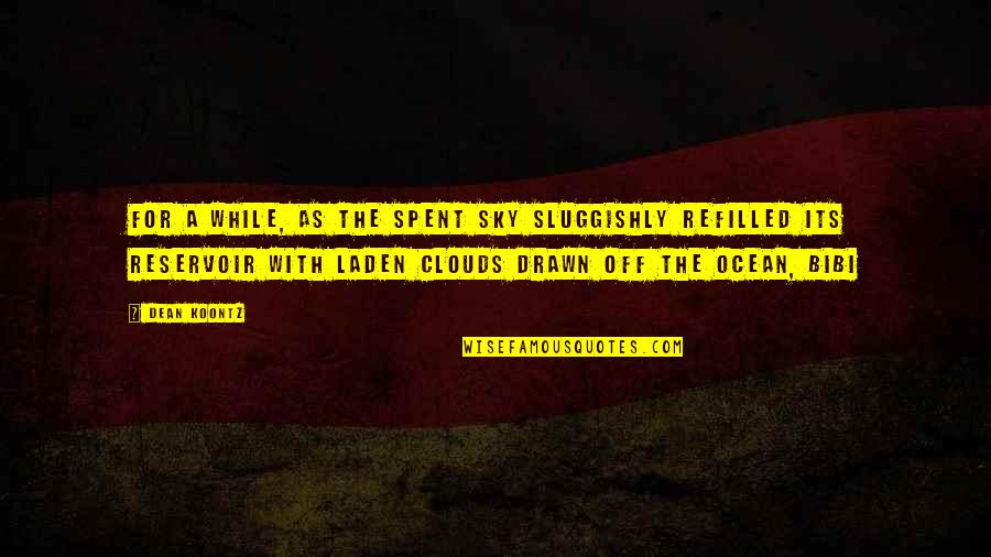 The Sky And Ocean Quotes By Dean Koontz: For a while, as the spent sky sluggishly