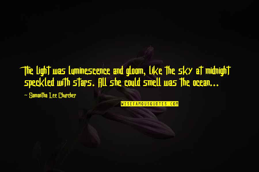 The Sky And Ocean Quotes By Samantha Lee Churcher: The light was luminescence and gloom, like the The Sky And Ocean Quotes By Samantha Lee Churcher: The light was luminescence and gloom, like the