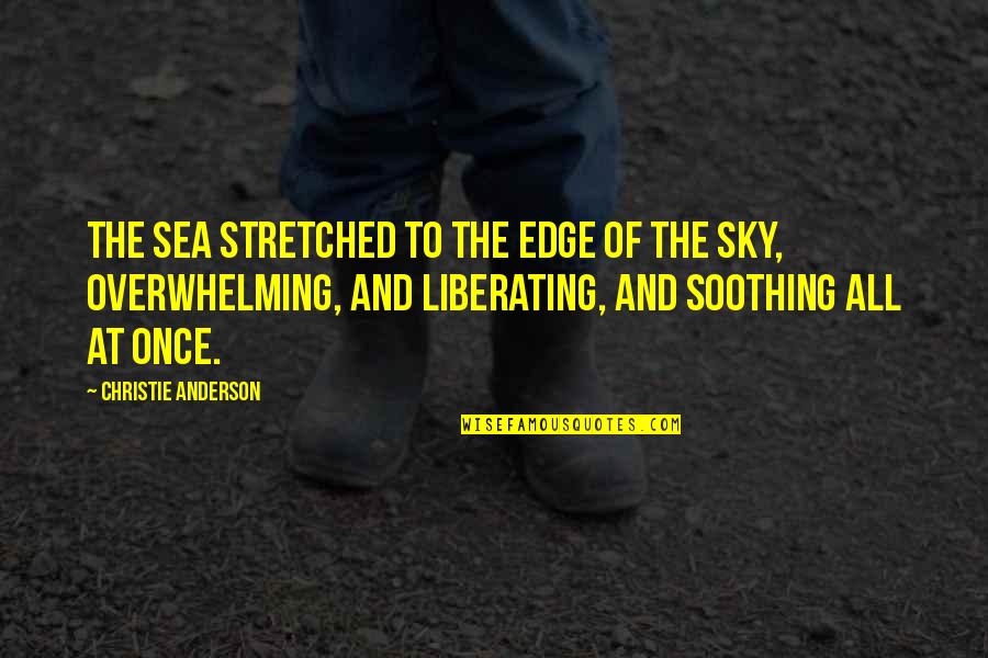 The Sky And Sea Quotes By Christie Anderson: The sea stretched to the edge of the