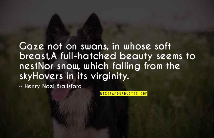 The Sky Falling Quotes By Henry Noel Brailsford: Gaze not on swans, in whose soft breast,A