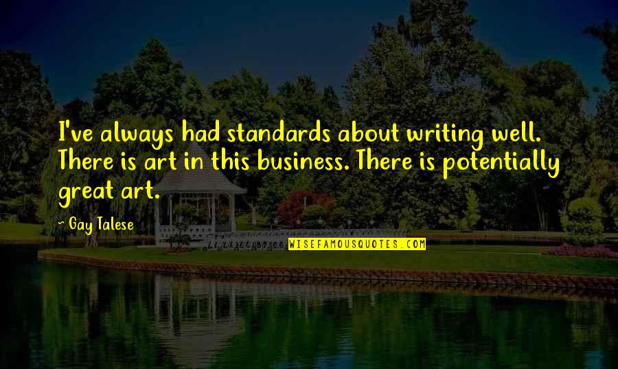 The Skyline Quotes By Gay Talese: I've always had standards about writing well. There
