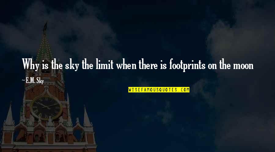 The Sky's The Limit Quotes By E.M. Sky: Why is the sky the limit when there