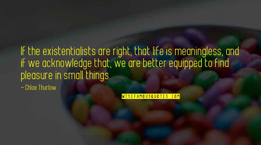 The Small Things In Life Quotes By Chloe Thurlow: If the existentialists are right, that life is