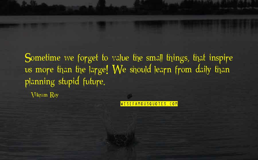 The Small Things In Life Quotes By Vikram Roy: Sometime we forget to value the small things,