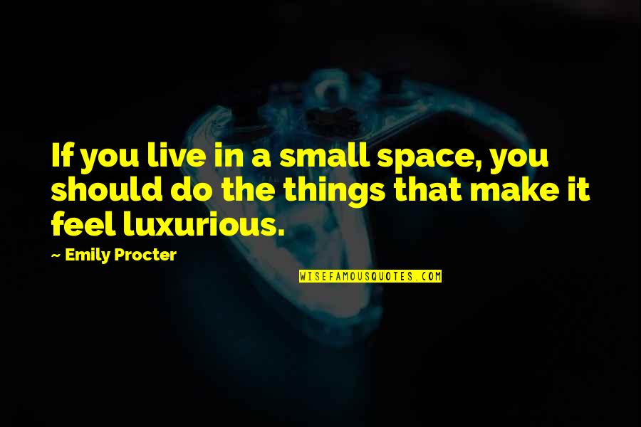 The Small Things You Do Quotes By Emily Procter: If you live in a small space, you
