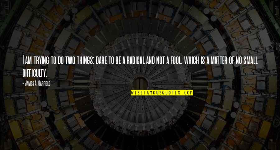 The Small Things You Do Quotes By James A. Garfield: I am trying to do two things: dare