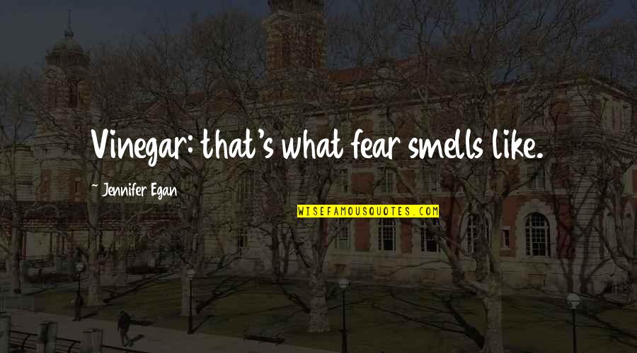 The Smell Of Fear Quotes By Jennifer Egan: Vinegar: that's what fear smells like.