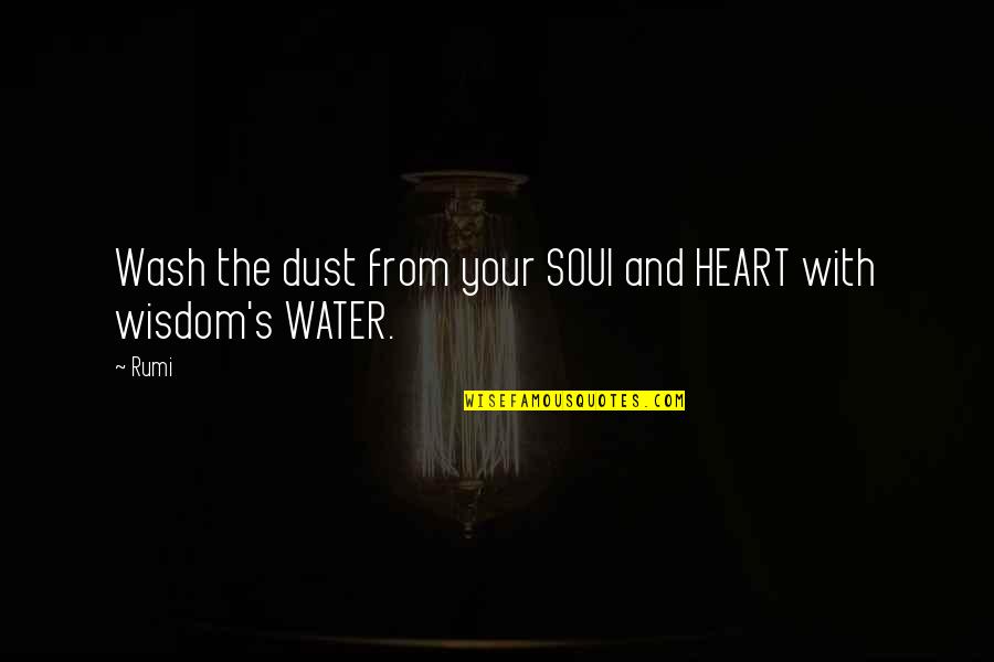 The Soul And Heart Quotes By Rumi: Wash the dust from your SOUl and HEART