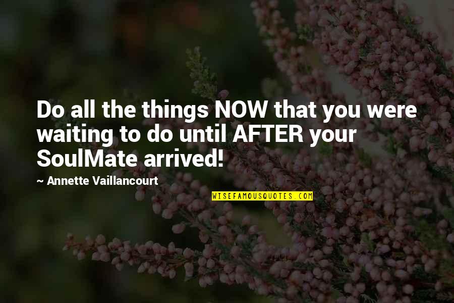 The Soulmates Quotes By Annette Vaillancourt: Do all the things NOW that you were