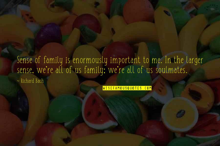 The Soulmates Quotes By Richard Bach: Sense of family is enormously important to me.