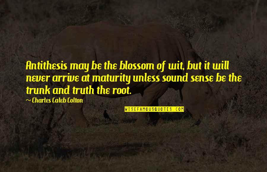 The Sound Of Truth Quotes By Charles Caleb Colton: Antithesis may be the blossom of wit, but