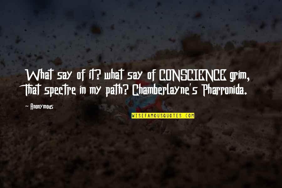The Spectre Quotes By Anonymous: What say of it? what say of CONSCIENCE The Spectre Quotes By Anonymous: What say of it? what say of CONSCIENCE
