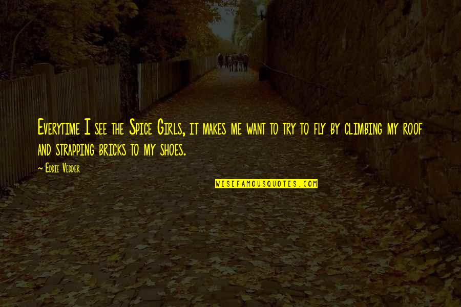 The Spice Girls Quotes By Eddie Vedder: Everytime I see the Spice Girls, it makes