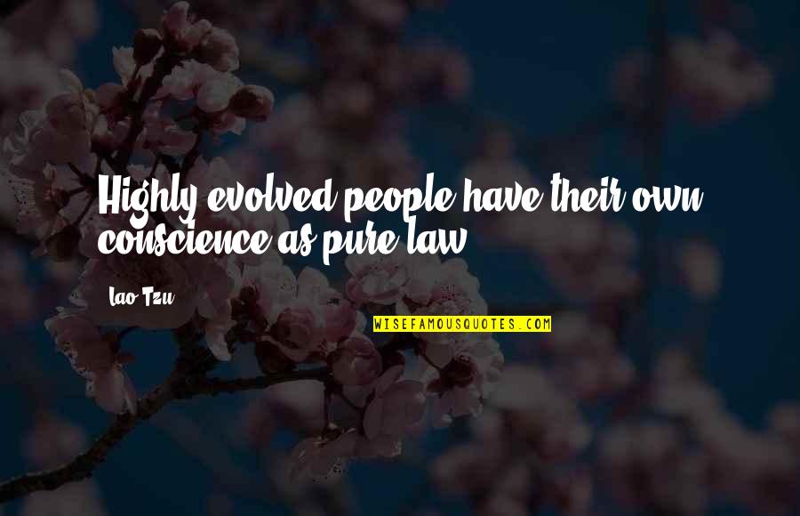 The Spirit Of The Law Quotes By Lao-Tzu: Highly evolved people have their own conscience as