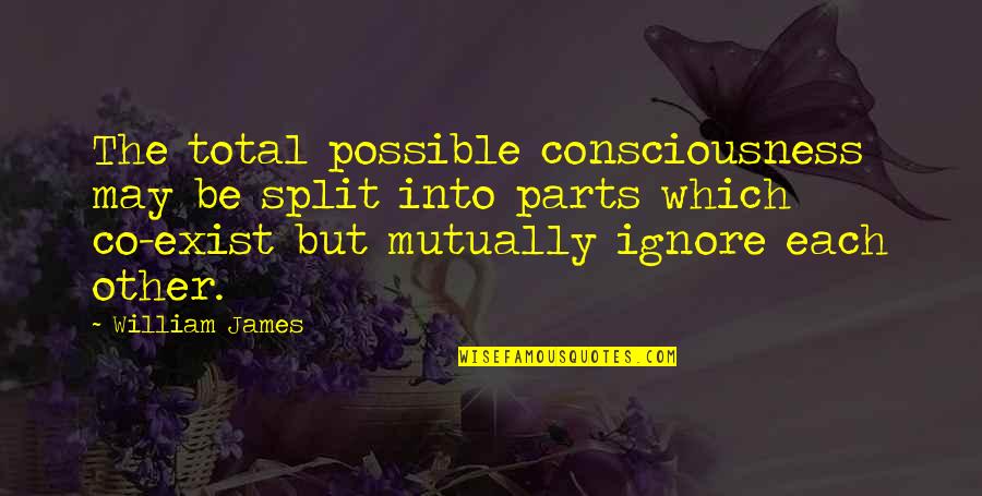 The Splits Quotes By William James: The total possible consciousness may be split into The Splits Quotes By William James: The total possible consciousness may be split into