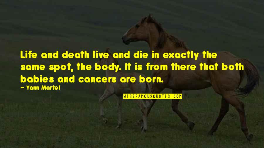 The Spot Quotes By Yann Martel: Life and death live and die in exactly The Spot Quotes By Yann Martel: Life and death live and die in exactly