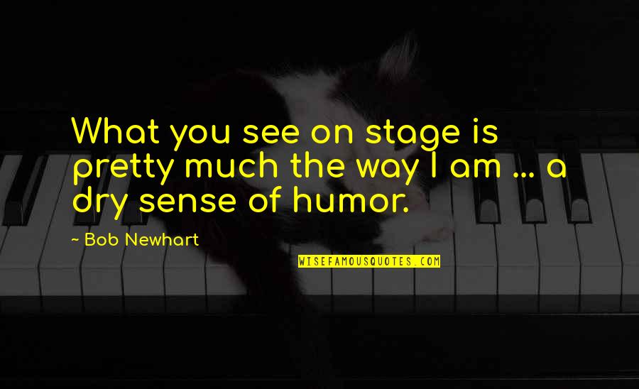 The Stage Quotes By Bob Newhart: What you see on stage is pretty much The Stage Quotes By Bob Newhart: What you see on stage is pretty much