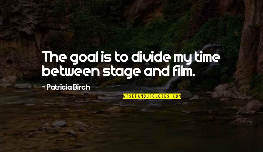 The Stage Quotes By Patricia Birch: The goal is to divide my time between