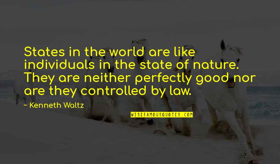The State Of Nature Quotes By Kenneth Waltz: States in the world are like individuals in