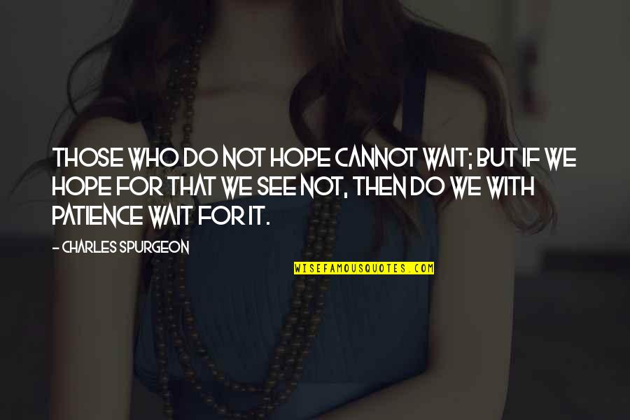 The Story Of Brenda Q Quotes By Charles Spurgeon: Those who do not hope cannot wait; but The Story Of Brenda Q Quotes By Charles Spurgeon: Those who do not hope cannot wait; but